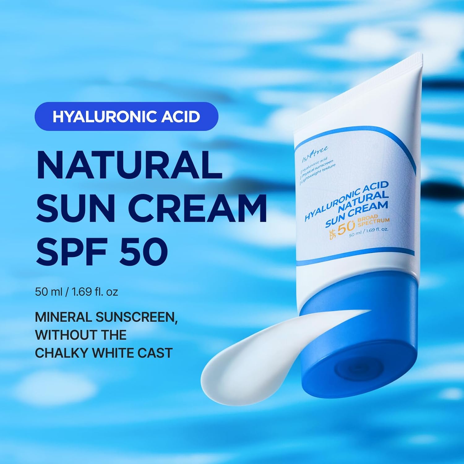 ISNTREE Hyaluronic Acid Natural Sun Cream SPF 50+ 1.69 fl. oz / 50 ml lifestyle image