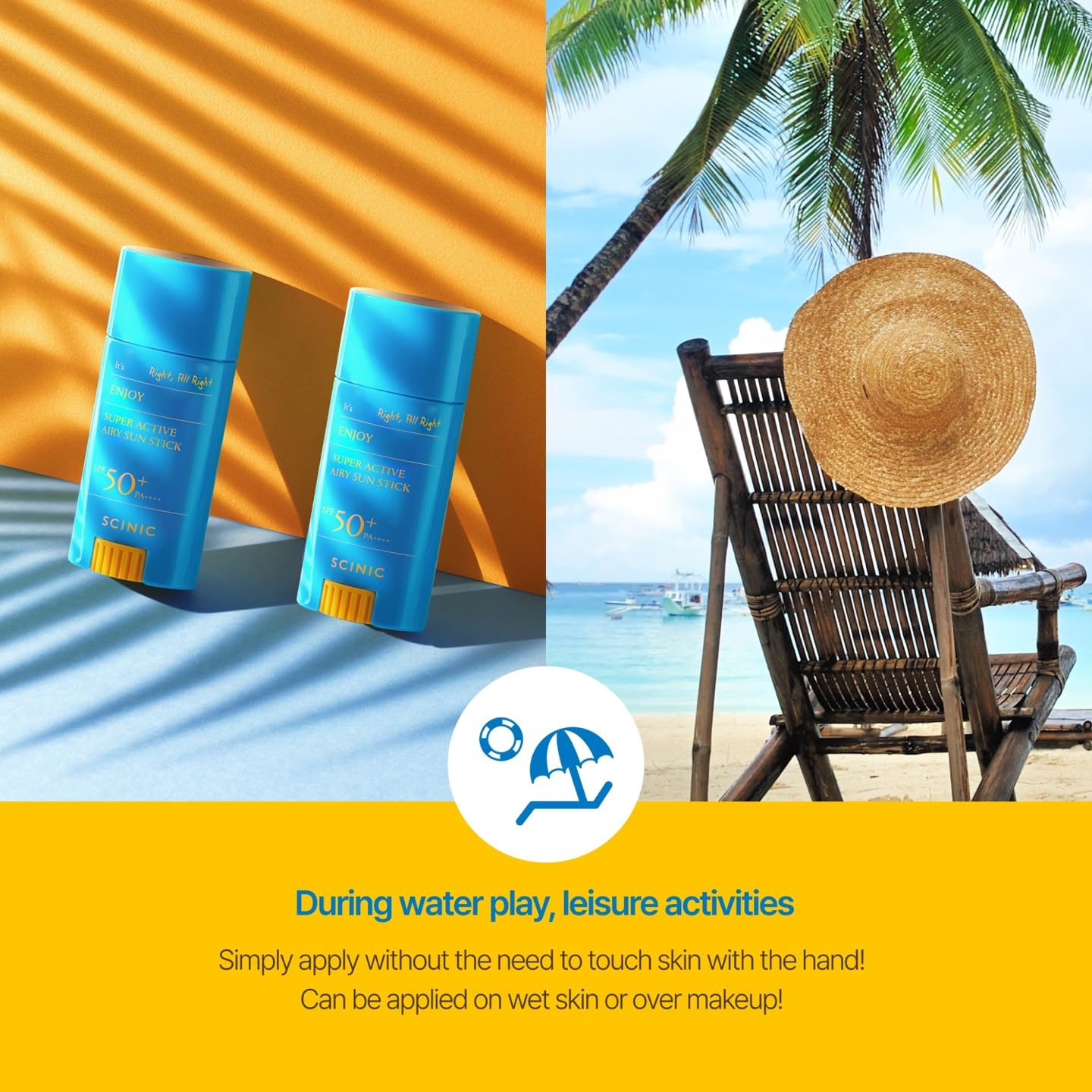 SCINIC Enjoy Super Active Airy Sun Stick SPF50+ PA++++ 0.53oz (15g)
